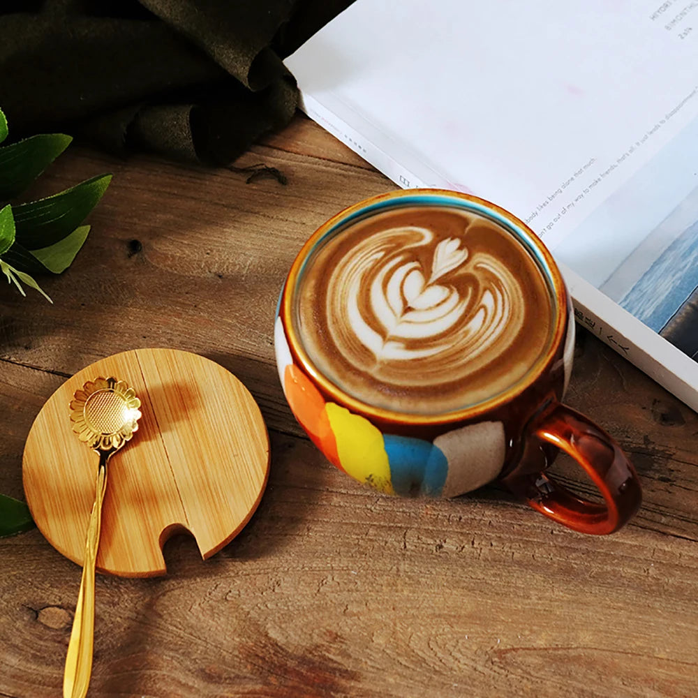 Tasses en céramique faites à la main avec cuillère - e-thnic