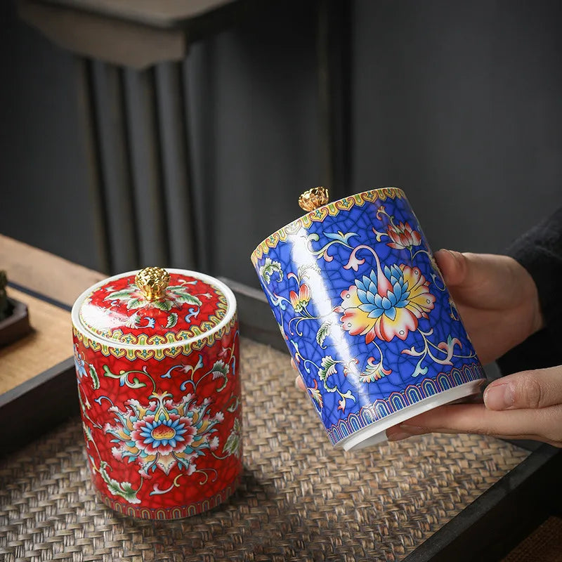 Pot en céramique avec couvercle, en forme de couronne florale - e-thnic
