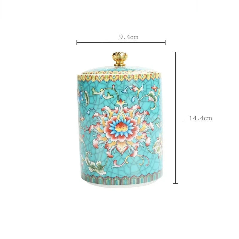 Pot en céramique avec couvercle, en forme de couronne florale - e-thnic