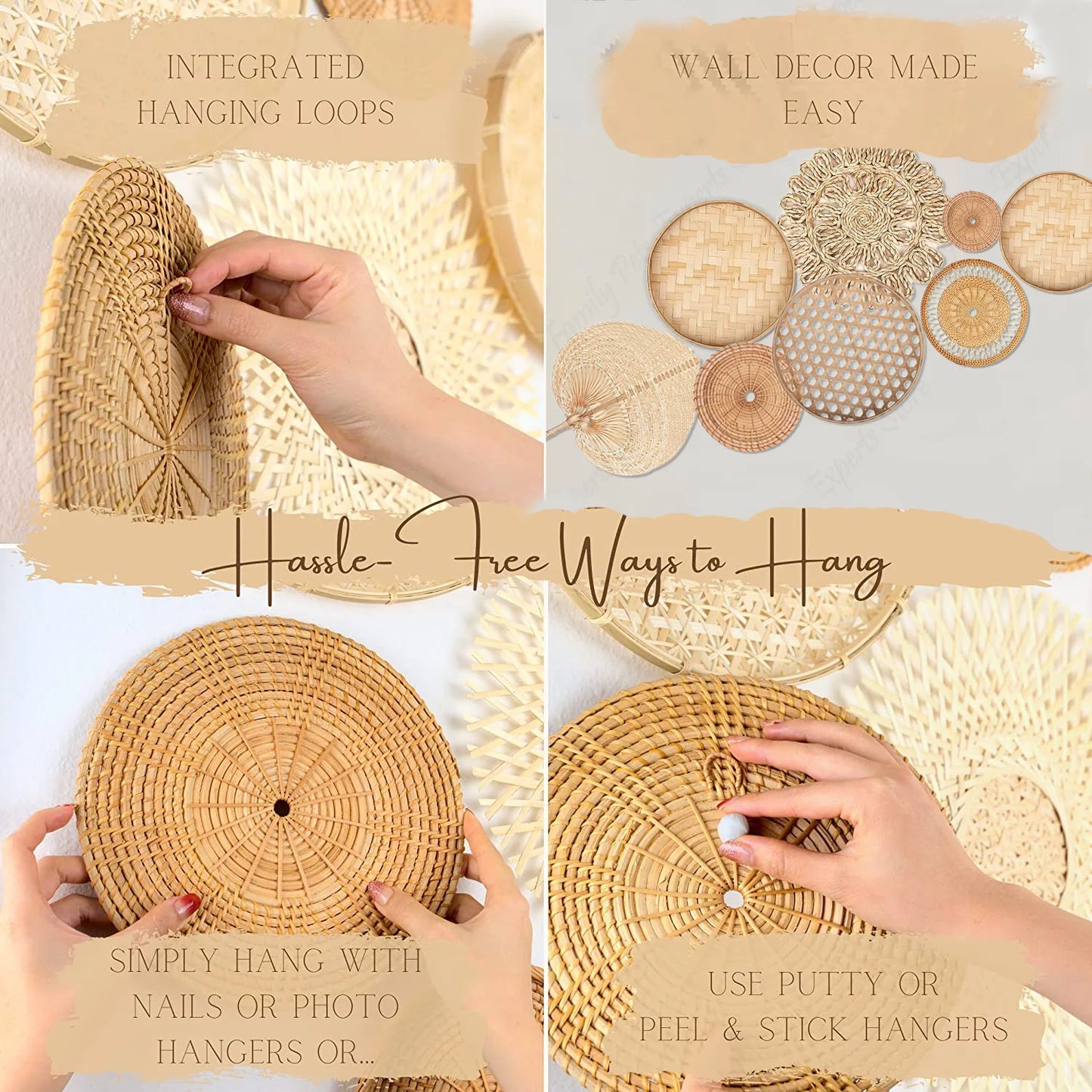 Panier rond en rotin fait main - e-thnic