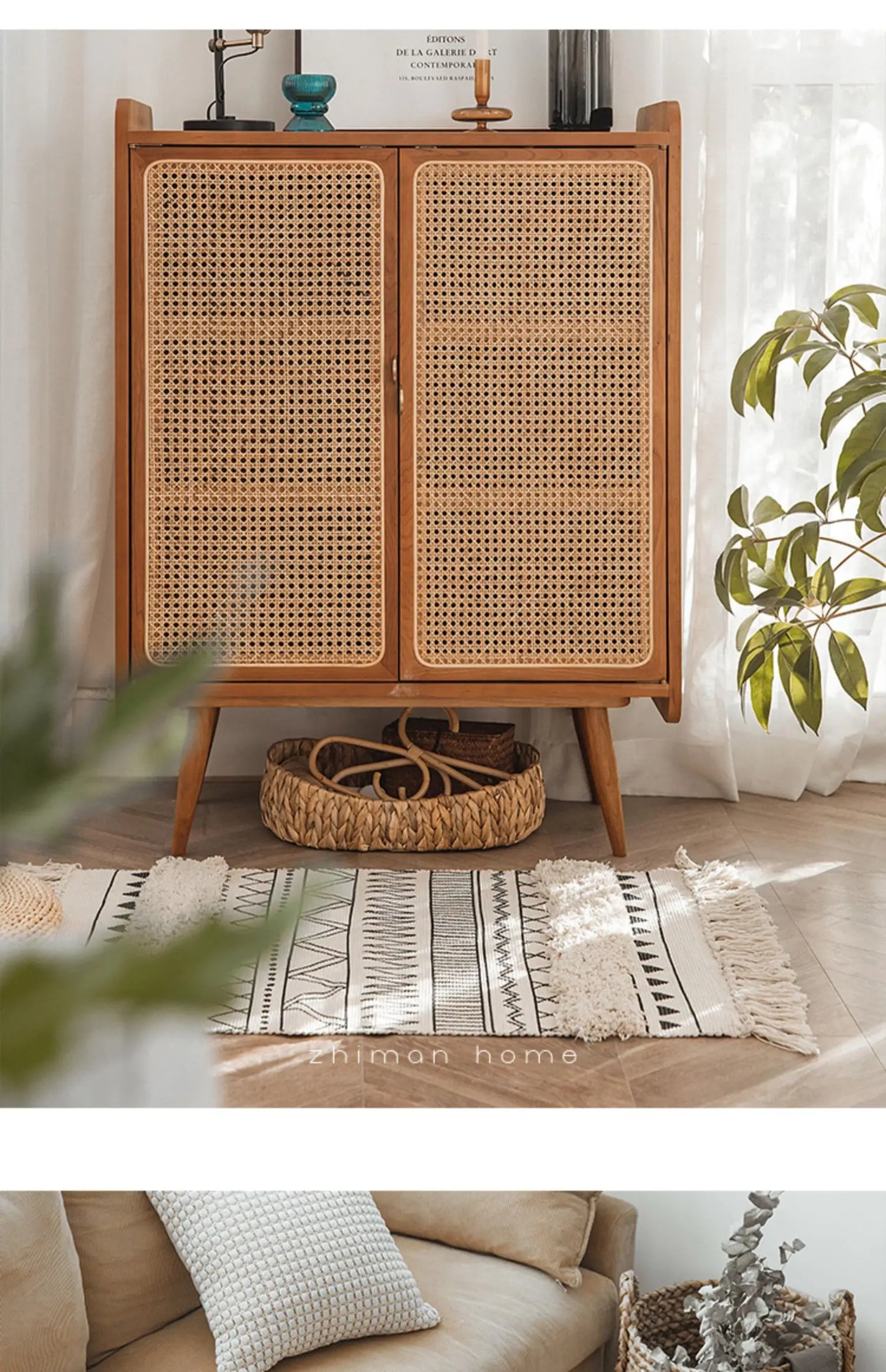 Tapis nordic fait main avec franges - e-thnic