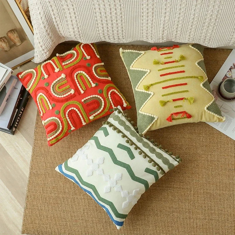 Housse pour coussin tuftée décorative - e-thnic