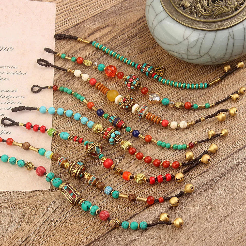 Bracelet en cuivre naturel et pierres - e-thnic