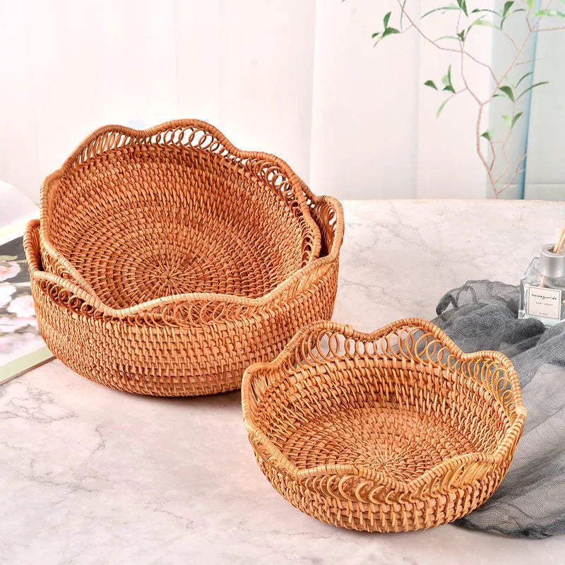 Panier en osier rond tressé - e-thnic