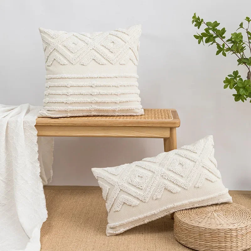 Housse de coussin en velours et toile de coton - e-thnic