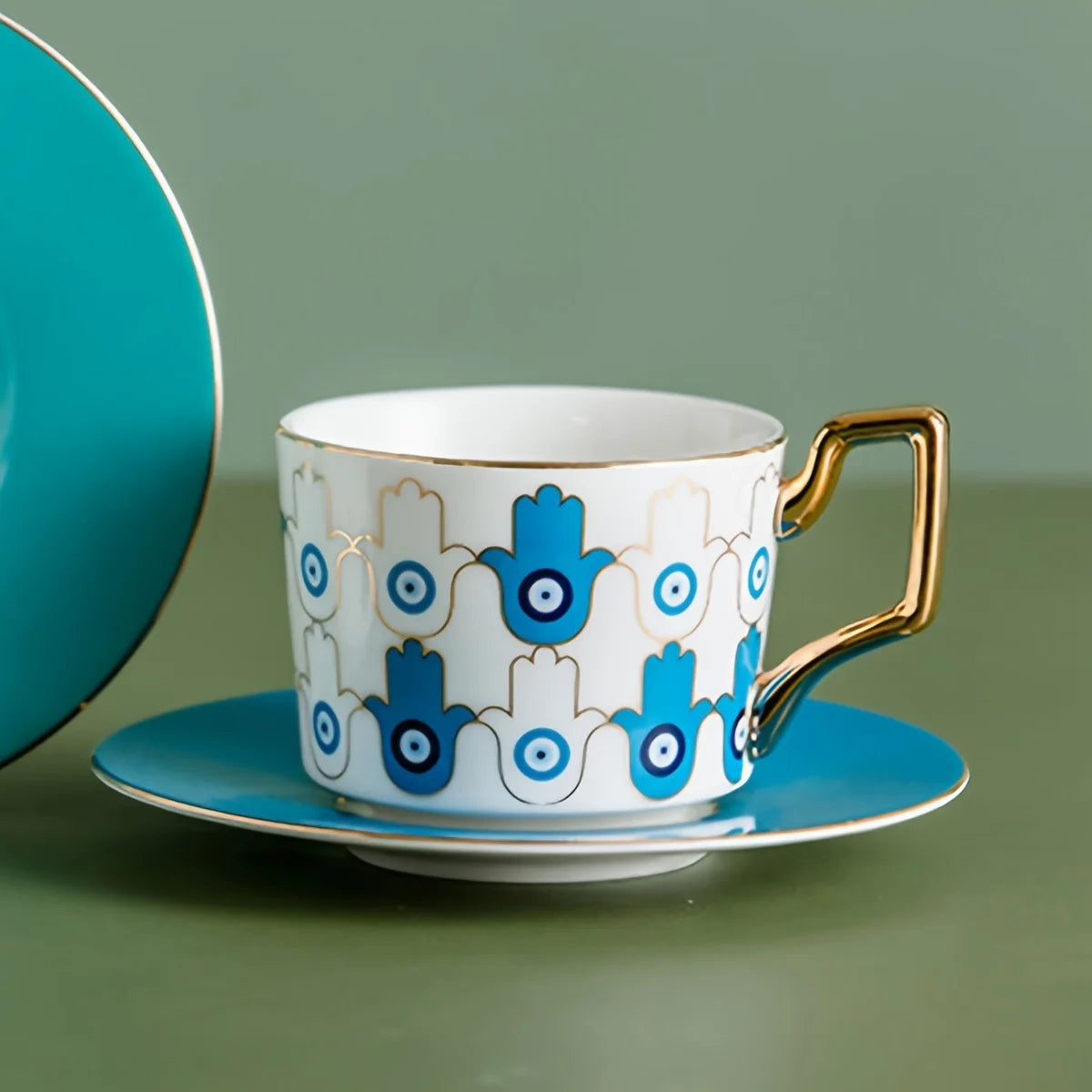 Tasse à café en céramique et assiette - e-thnic
