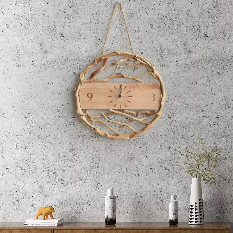 Horloge murale en bois faite à la main - e-thnic