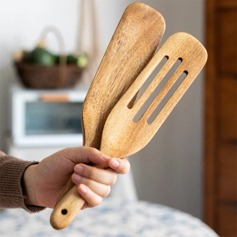 Spatule à long manche en bois - e-thnic