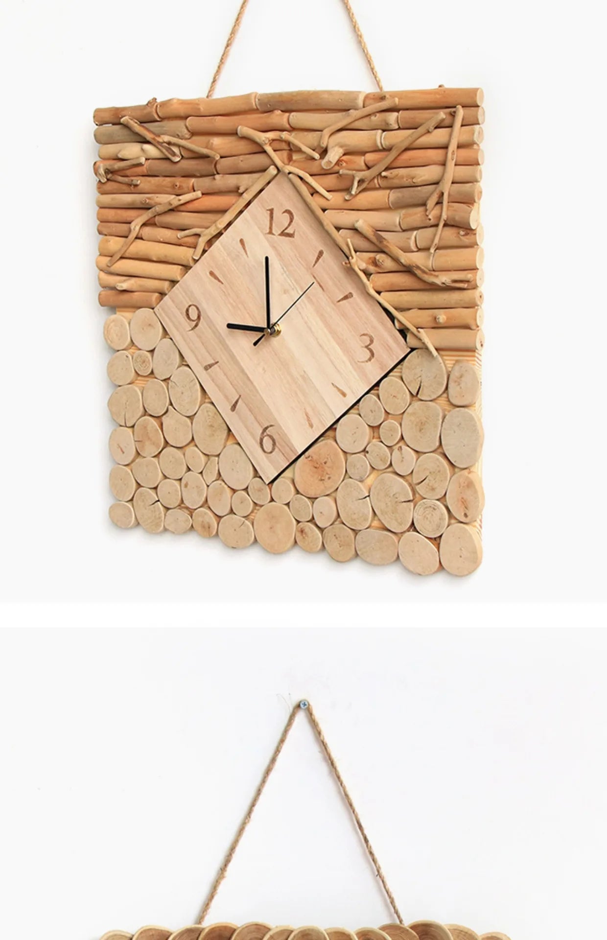 Horloge murale en bois faite à la main - e-thnic
