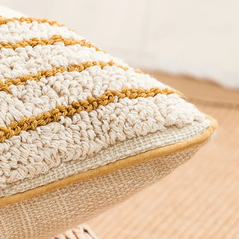 Housse de coussin en velours et toile de coton - e-thnic