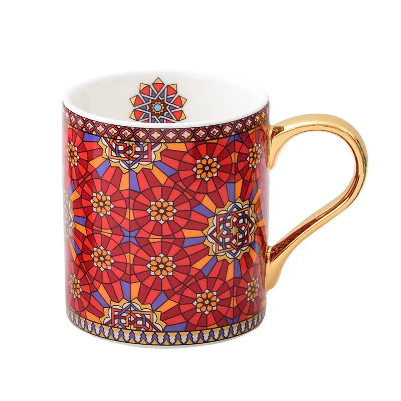 Tasse à café vintage avec poignée dorée - e-thnic