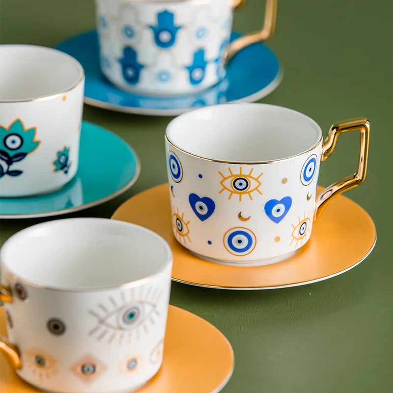 Tasse à café en céramique et assiette - e-thnic
