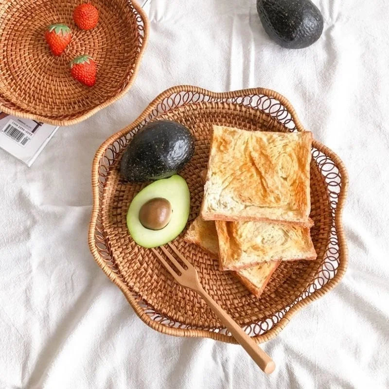 Panier en osier rond tressé - e-thnic