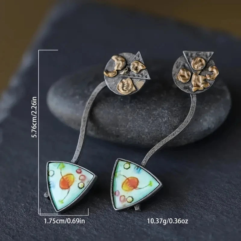 Boucles d'oreilles avec pierres synthétiques incrustée - e-thnic