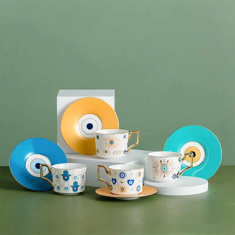 Tasse à café en céramique et assiette - e-thnic