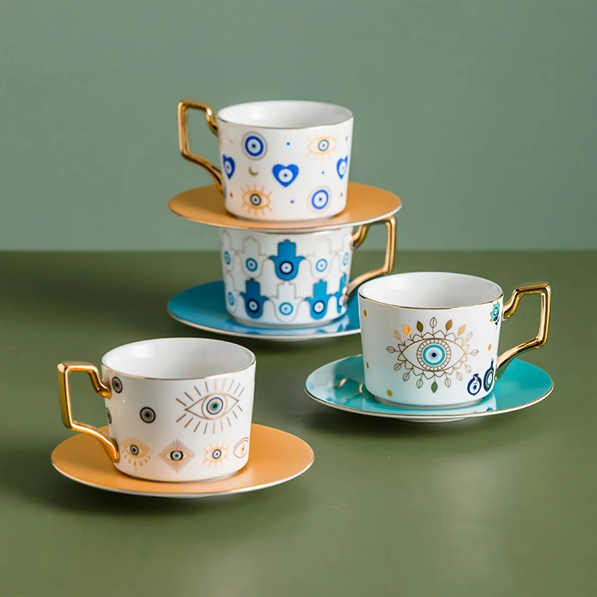 Tasse à café en céramique et assiette - e-thnic