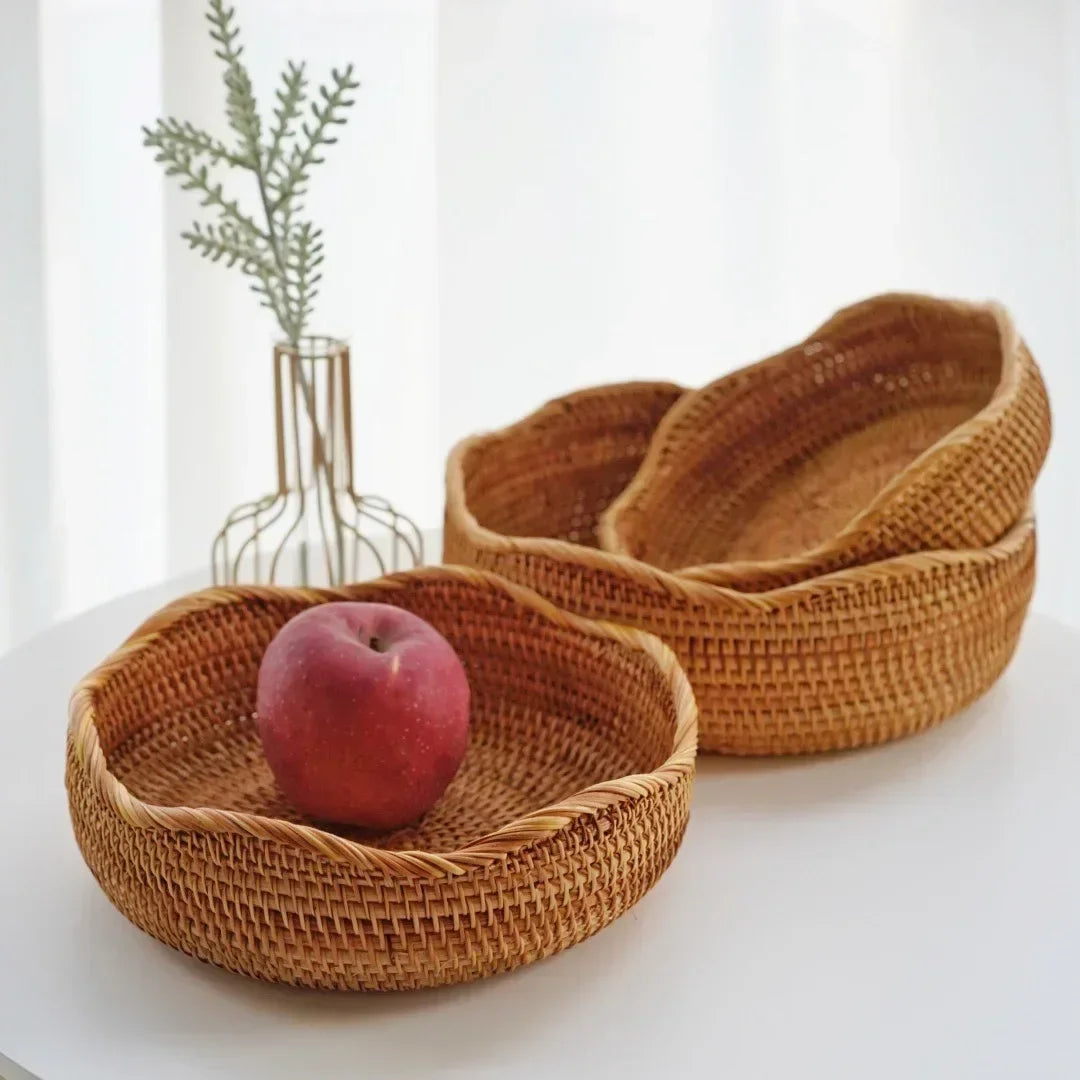 Panier en osier rond tressé - e-thnic