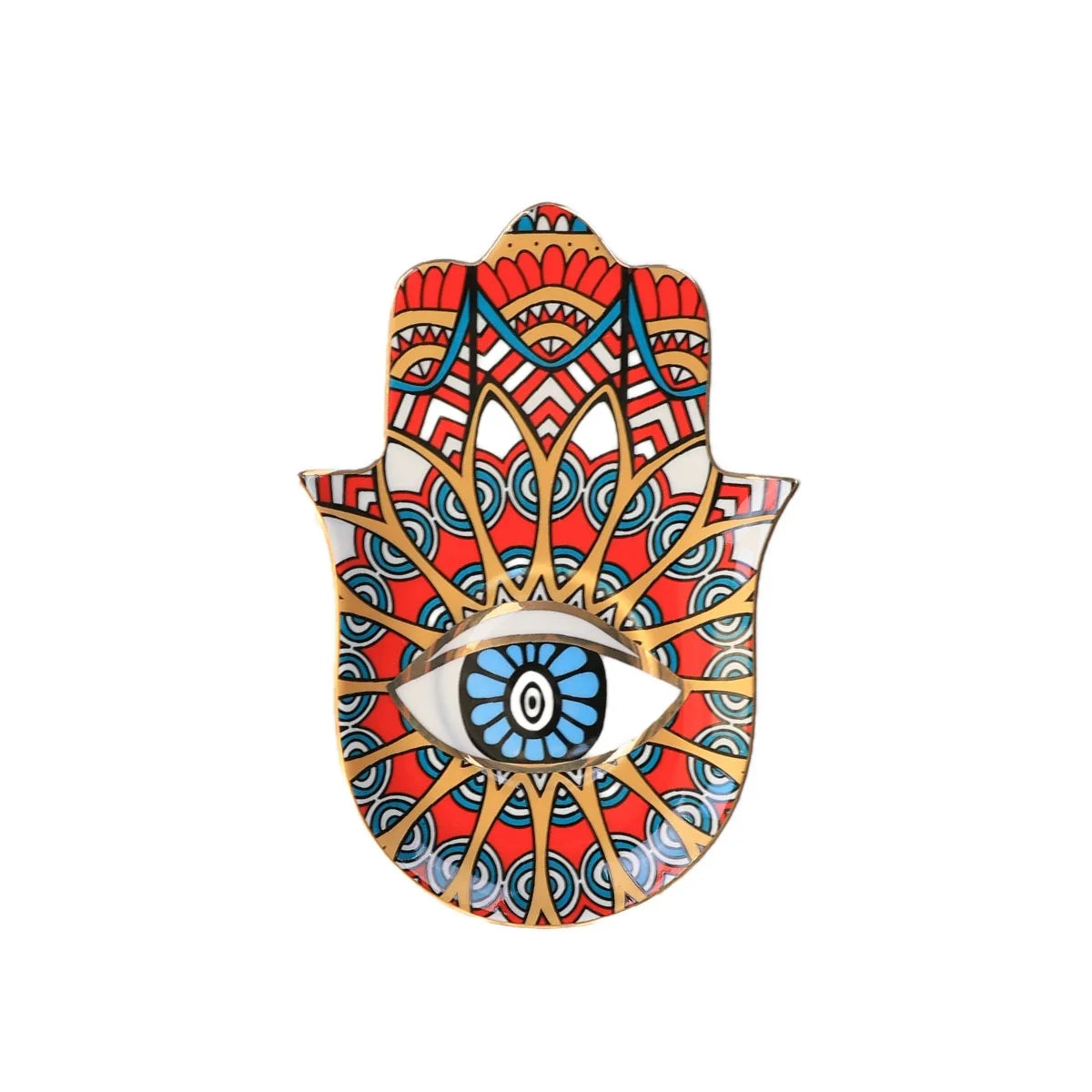 Plateau en céramique – Motifs de main - e-thnic
