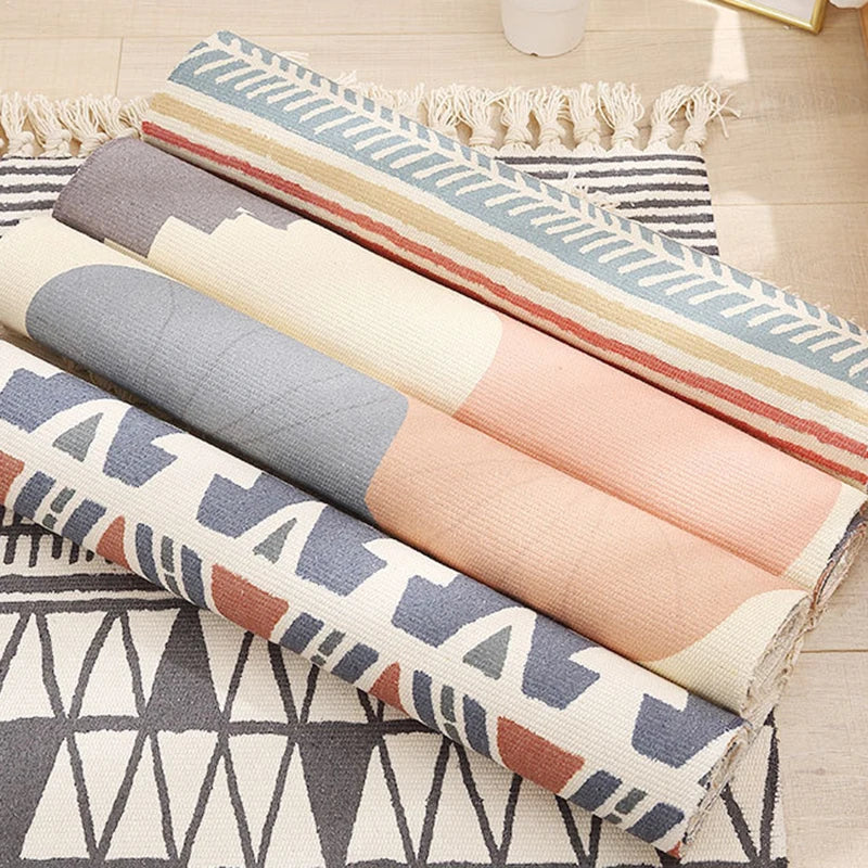 Tapis en lin coton tissé - e-thnic