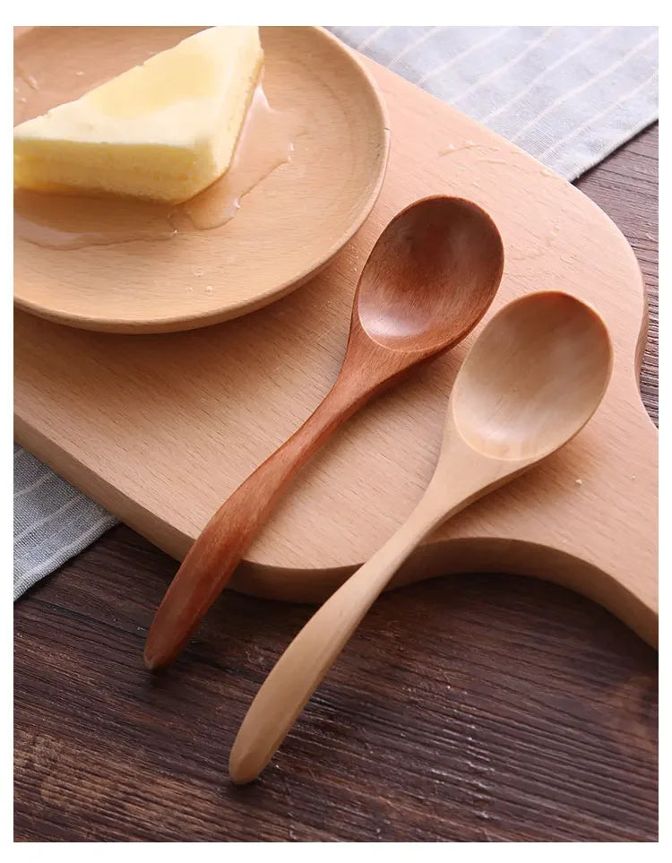 Mini cuillère et fourchette en bois - e-thnic
