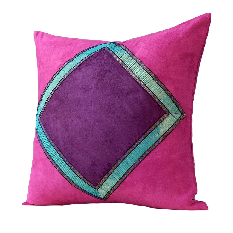 Lot de 2 pièces - Housse de coussin en suède brillant - e-thnic