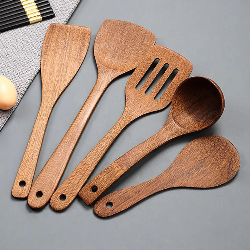 Ensemble d'ustensiles de cuisine en bois - e-thnic