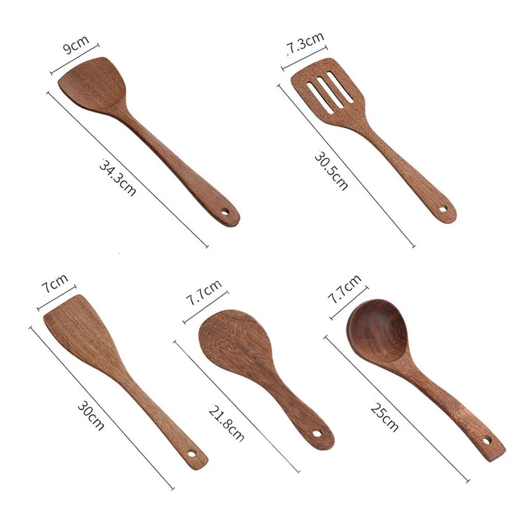 Ensemble d'ustensiles de cuisine en bois - e-thnic