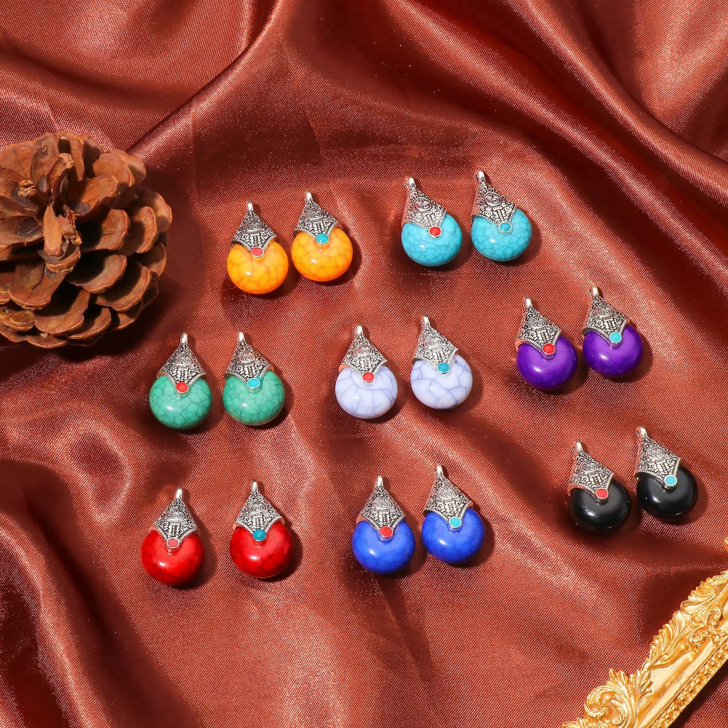 Pendentifs multicolores en forme de goutte d'eau - e-thnic