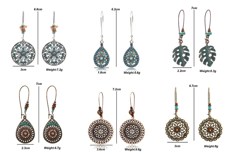 Boucles d'oreilles pendantes au style palatial - e-thnic