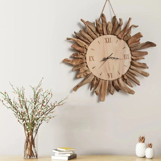 Horloge murale en bois faite à la main - e-thnic