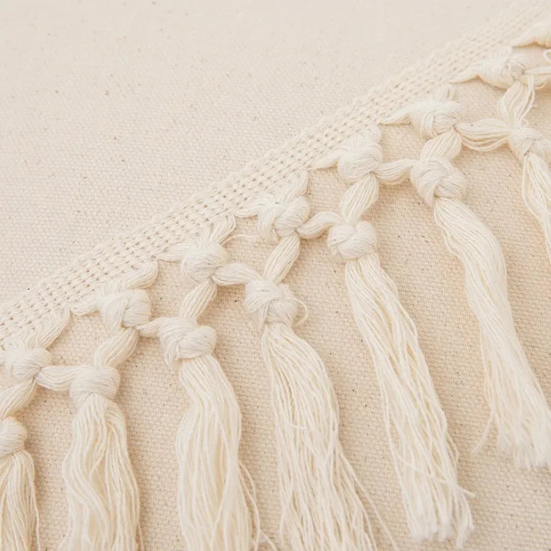 Housses de coussin neutres avec pompons - e-thnic