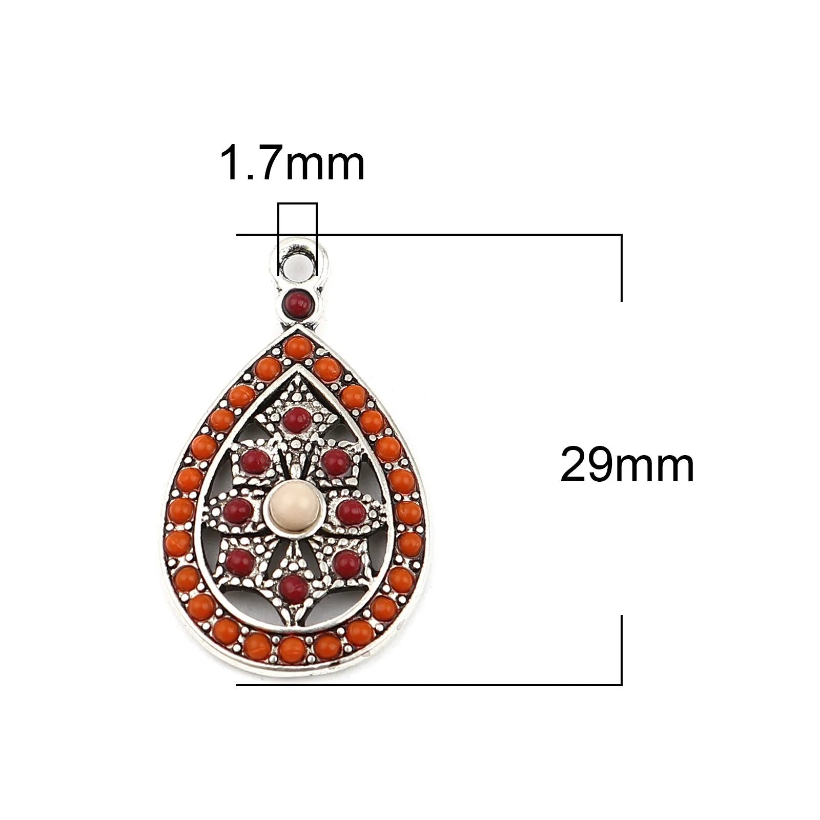 Pendentifs en forme de goutte avec perles colorées - e-thnic