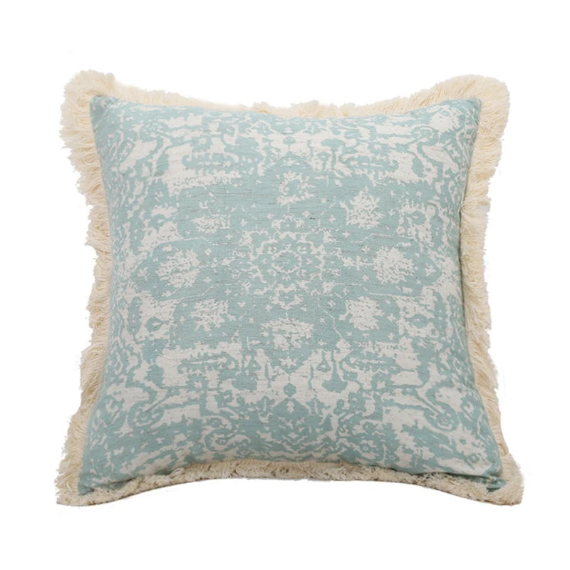 Housse de coussin vert/bleu faite main - e-thnic