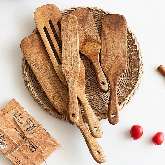 Spatule à long manche en bois - e-thnic