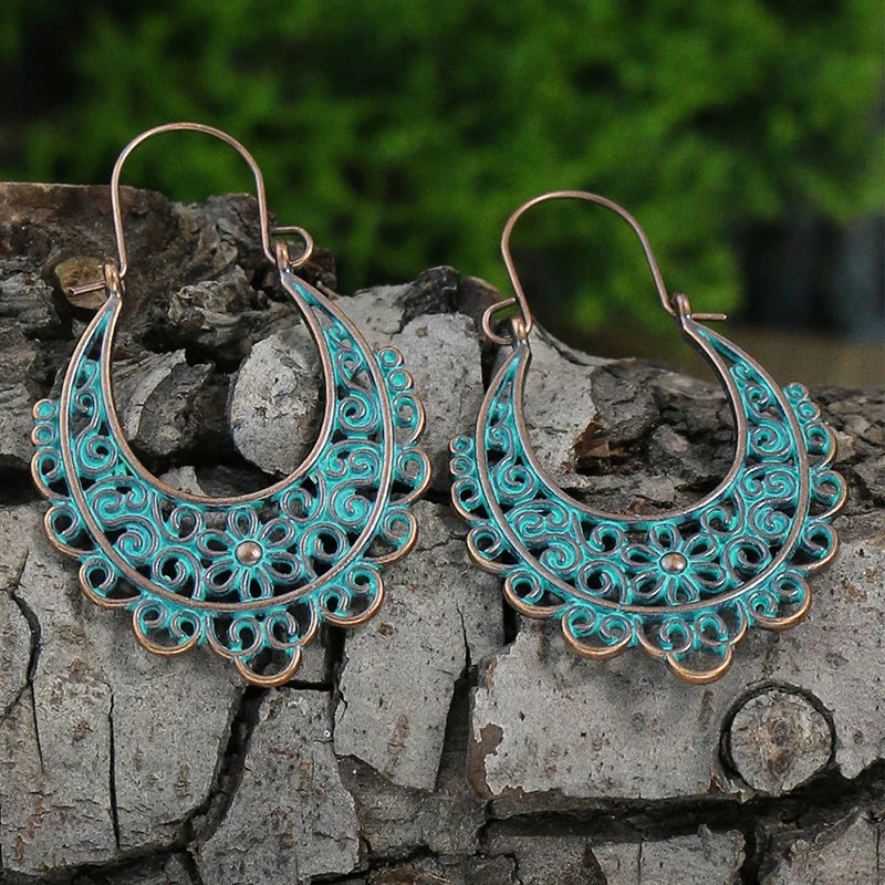 Boucles d'oreilles ethniques en forme de fleurs - e-thnic