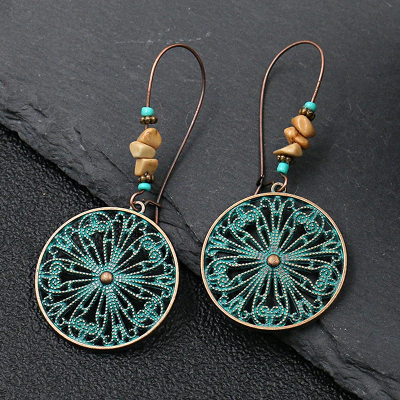 Boucles d'oreilles pendantes au style palatial - e-thnic