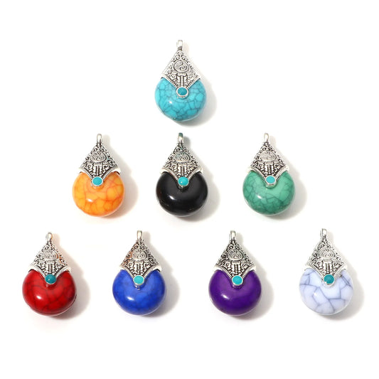 Pendentifs multicolores en forme de goutte d'eau - e-thnic