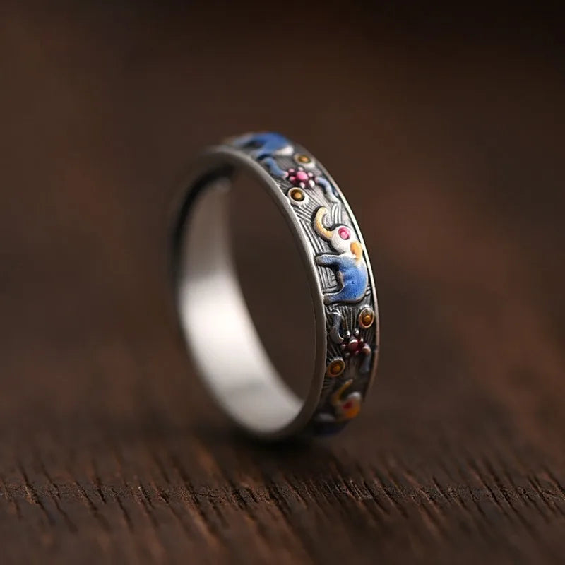 Bague éléphant colorée en émail - e-thnic