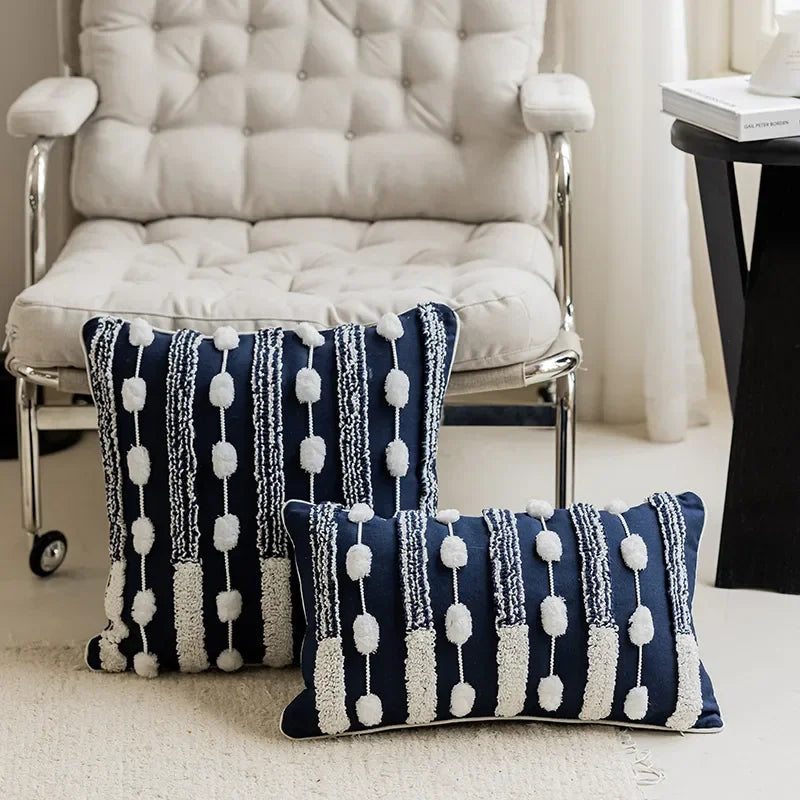 Housse de coussin bleue - e-thnic