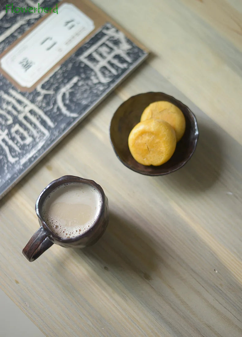 Tasse à café en céramique brute faite à la main - e-thnic