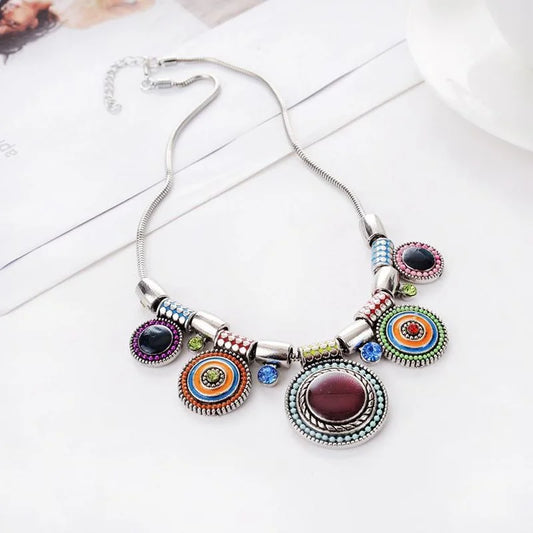 Collier en alliage, différentes couleurs - e-thnic