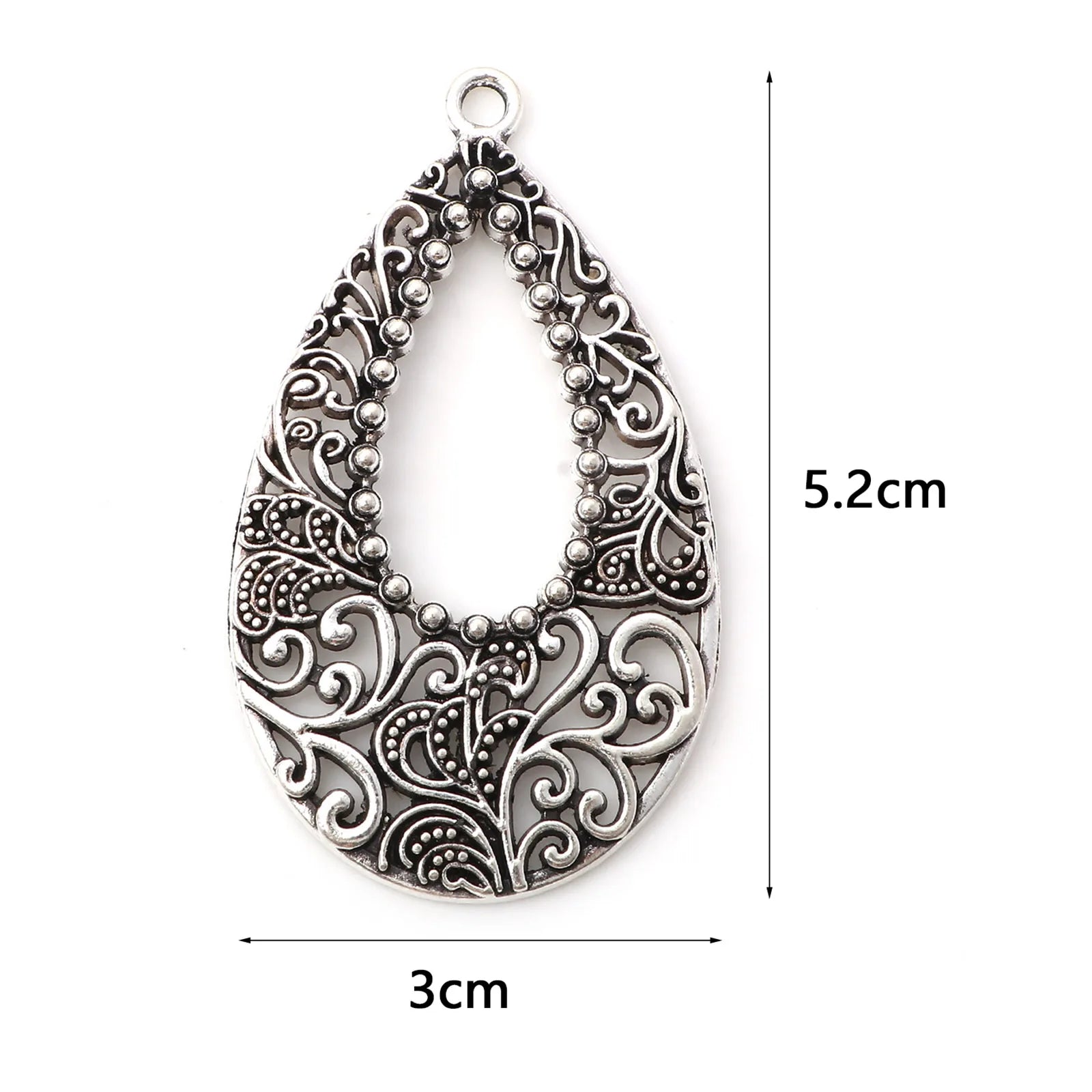 Pendentifs vintage ajourés en métal couleur argent - e-thnic